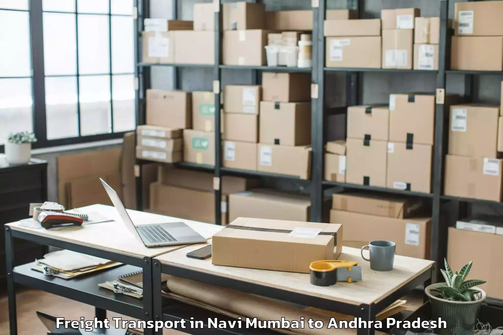 Reliable Navi Mumbai to Laveru Freight Transport